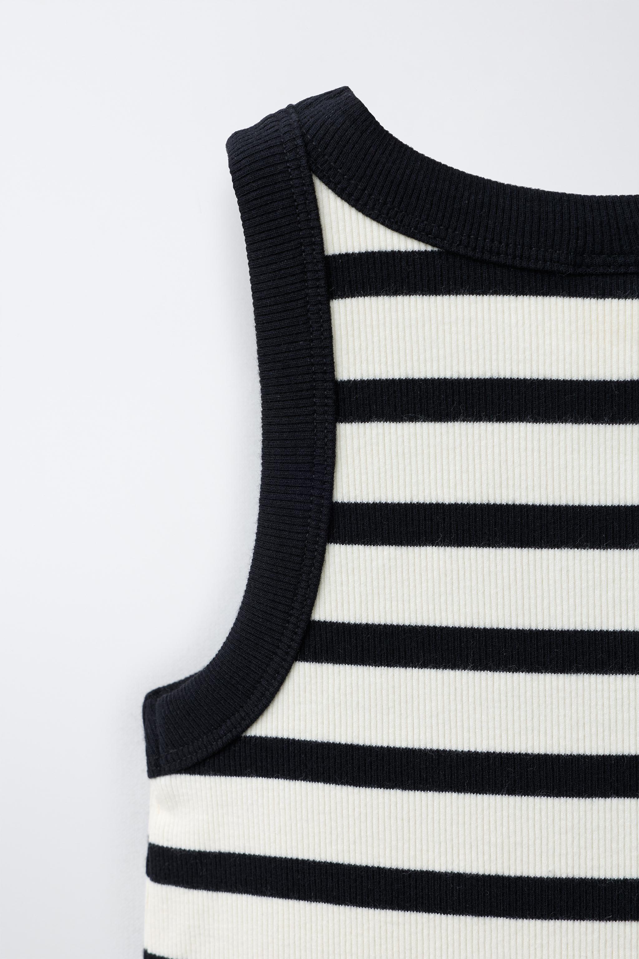 STRIPED RIBBED DRESS